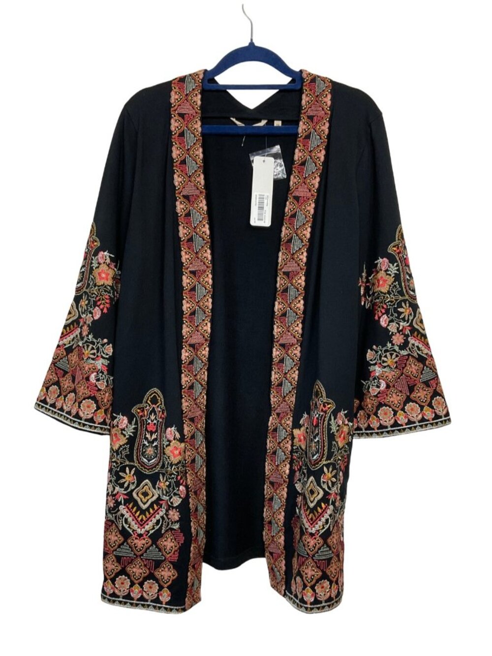 Soft Surroundings Fireworks Embroidered Kimono Cardigan NWT